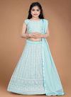 Sky Colour Aaradhna 21 Latest Designer Wedding Wear Heavy Georgette Kids Lehenga Collection 191